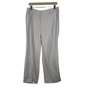 J. Crew Factory Womens 12S Pants Trousers Linen Blend High Rise Wide Leg Beige